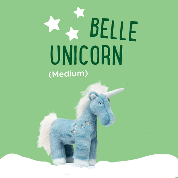 Belle the Plush Holiday Unicorn Dog Toy