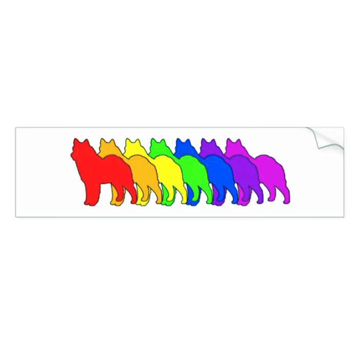 Norwegian Elkhound Rainbow Bumper Stickers